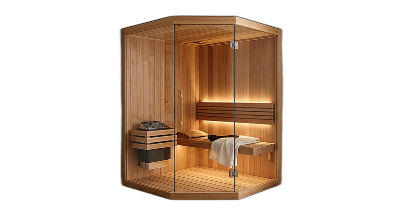 The Ember Compact Indoor Sauna — studio photograph on white background