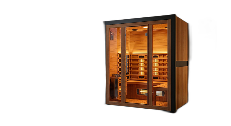 The Meridian Full Spectrum Infrared Sauna — studio photograph on white background